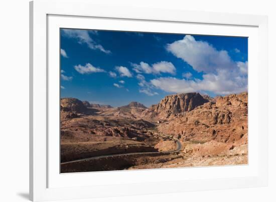 Road leading to Umm Sayhoun village, Ancient Nabatean City of Petra, Wadi Musa, Ma'an Governorat...-null-Framed Photographic Print