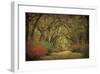 Road Lined With Oaks & Flowers-William Guion-Framed Giclee Print