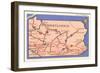 Road Map of Pennsylvania-null-Framed Art Print