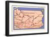 Road Map of Pennsylvania-null-Framed Art Print