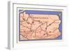 Road Map of Pennsylvania-null-Framed Art Print