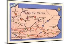 Road Map of Pennsylvania-null-Mounted Art Print