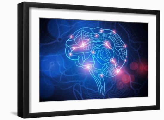 Road Map of the Mind-Solarseven-Framed Art Print