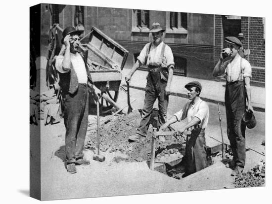 Road Menders, London, 1926-1927-null-Stretched Canvas