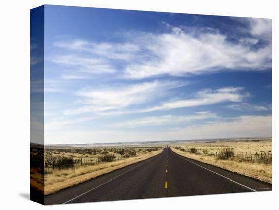 Road Near Marfa, West Texas, USA-Walter Bibikow-Stretched Canvas