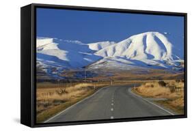 Road Near Oturehua and Hawkdun Range, Maniototo, Central Otago, South Island, New Zealand-David Wall-Framed Stretched Canvas