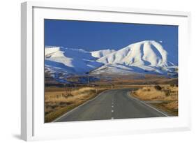 Road Near Oturehua and Hawkdun Range, Maniototo, Central Otago, South Island, New Zealand-David Wall-Framed Photographic Print