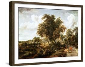 Road on the Dyke-Meindert Hobbema-Framed Giclee Print