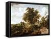 Road on the Dyke-Meindert Hobbema-Framed Stretched Canvas