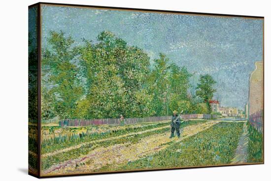 Road on the Edge of Paris, Farmer Carrying a Spade on His Shoulder, 1887-Vincent van Gogh-Stretched Canvas