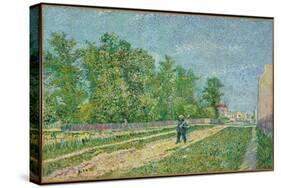 Road on the Edge of Paris, Farmer Carrying a Spade on His Shoulder, 1887-Vincent van Gogh-Stretched Canvas