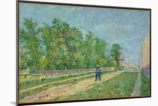 Road on the Edge of Paris, Farmer Carrying a Spade on His Shoulder, 1887-Vincent van Gogh-Mounted Giclee Print