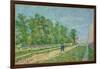 Road on the Edge of Paris, Farmer Carrying a Spade on His Shoulder, 1887-Vincent van Gogh-Framed Giclee Print