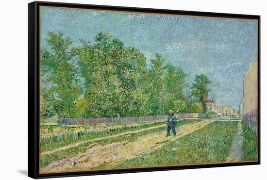 Road on the Edge of Paris, Farmer Carrying a Spade on His Shoulder, 1887-Vincent van Gogh-Framed Stretched Canvas