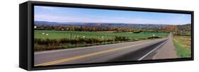 Road Passing Through a Field, Finger Lakes, New York State, USA-null-Framed Stretched Canvas