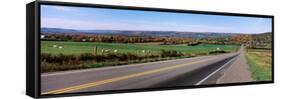 Road Passing Through a Field, Finger Lakes, New York State, USA-null-Framed Stretched Canvas