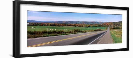 Road Passing Through a Field, Finger Lakes, New York State, USA-null-Framed Photographic Print