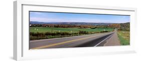 Road Passing Through a Field, Finger Lakes, New York State, USA-null-Framed Photographic Print