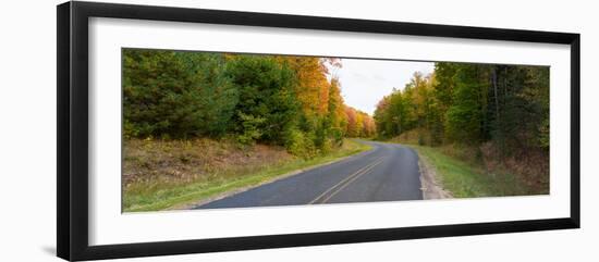 Road passing through a forest, Alger County, Upper Peninsula, Michigan, USA-null-Framed Photographic Print