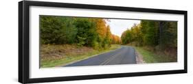 Road passing through a forest, Alger County, Upper Peninsula, Michigan, USA-null-Framed Photographic Print