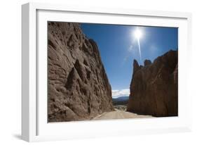 Road passing through dramatic rock formations of Calchaqui valleys, Argentina, South America-Alex Treadway-Framed Photographic Print