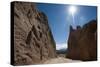 Road passing through dramatic rock formations of Calchaqui valleys, Argentina, South America-Alex Treadway-Stretched Canvas