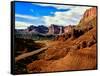 Road passing through rocky desert, Capitol Reef National Park, Utah, USA-null-Framed Stretched Canvas