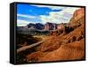 Road passing through rocky desert, Capitol Reef National Park, Utah, USA-null-Framed Stretched Canvas