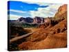 Road passing through rocky desert, Capitol Reef National Park, Utah, USA-null-Stretched Canvas