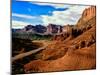 Road passing through rocky desert, Capitol Reef National Park, Utah, USA-null-Mounted Premium Photographic Print