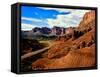 Road passing through rocky desert, Capitol Reef National Park, Utah, USA-null-Framed Stretched Canvas