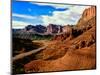 Road passing through rocky desert, Capitol Reef National Park, Utah, USA-null-Mounted Photographic Print