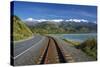 Road, Railway, and Seaward Kaikoura Ranges, South Island, New Zealand-David Wall-Stretched Canvas