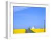 Road Running Through Canola Field with Gray Barn, Grangeville, Idaho, USA-Terry Eggers-Framed Photographic Print