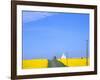 Road Running Through Canola Field with Gray Barn, Grangeville, Idaho, USA-Terry Eggers-Framed Photographic Print