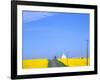 Road Running Through Canola Field with Gray Barn, Grangeville, Idaho, USA-Terry Eggers-Framed Photographic Print