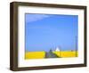 Road Running Through Canola Field with Gray Barn, Grangeville, Idaho, USA-Terry Eggers-Framed Photographic Print