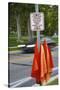Road Safety Flags in Salt Lake City.-Jon Hicks-Stretched Canvas