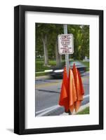 Road Safety Flags in Salt Lake City.-Jon Hicks-Framed Photographic Print