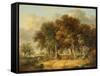 Road Scene at Intwood, 1830 (Oil on Panel)-James Stark-Framed Stretched Canvas