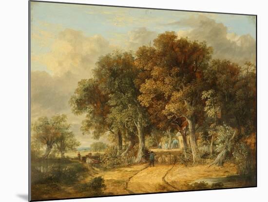 Road Scene at Intwood, 1830 (Oil on Panel)-James Stark-Mounted Giclee Print