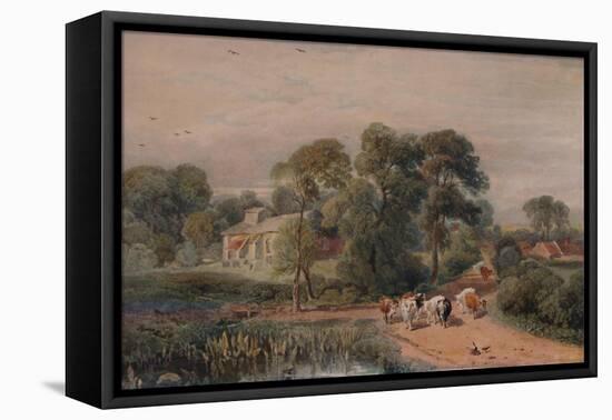 'Road Scene with Cattle', 19th century, (1935)-Peter De Wint-Framed Stretched Canvas