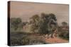 'Road Scene with Cattle', 19th century, (1935)-Peter De Wint-Stretched Canvas