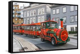 Road Sightseeing Train in Bergen-Pavlo Kolotenko-Framed Stretched Canvas