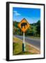 Road Sign Caution Elephants on the Track-Alan64-Framed Photographic Print