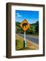 Road Sign Caution Elephants on the Track-Alan64-Framed Photographic Print