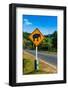 Road Sign Caution Elephants on the Track-Alan64-Framed Photographic Print