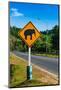 Road Sign Caution Elephants on the Track-Alan64-Mounted Photographic Print