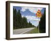 Road Sign for Elk Crossing, Highway Number 14, Punkaharju Ridge, Savonlinna-Dallas & John Heaton-Framed Photographic Print