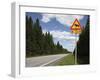 Road Sign for Elk Crossing, Highway Number 14, Punkaharju Ridge, Savonlinna-Dallas & John Heaton-Framed Photographic Print